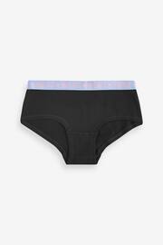 Black Bright Elastic Hipsters 7 Pack (2-16yrs) - Image 6 of 10