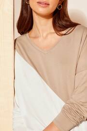 Friends Like These Cream Soft Jersey V Neck Long Sleeve Tunic Top - Image 2 of 4