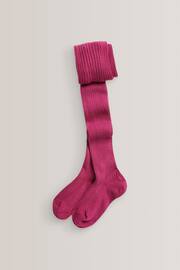 Magenta Pink Cotton Rich Rib Tights - Image 1 of 1