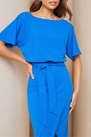 Lipsy Blue Kimono Belted Midi Dress - Image 4 of 4