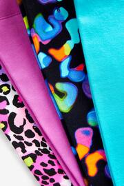 Black/ Pink/ Blue/ Animal Print Cropped Leggings 4 Pack (3-16yrs) - Image 7 of 7