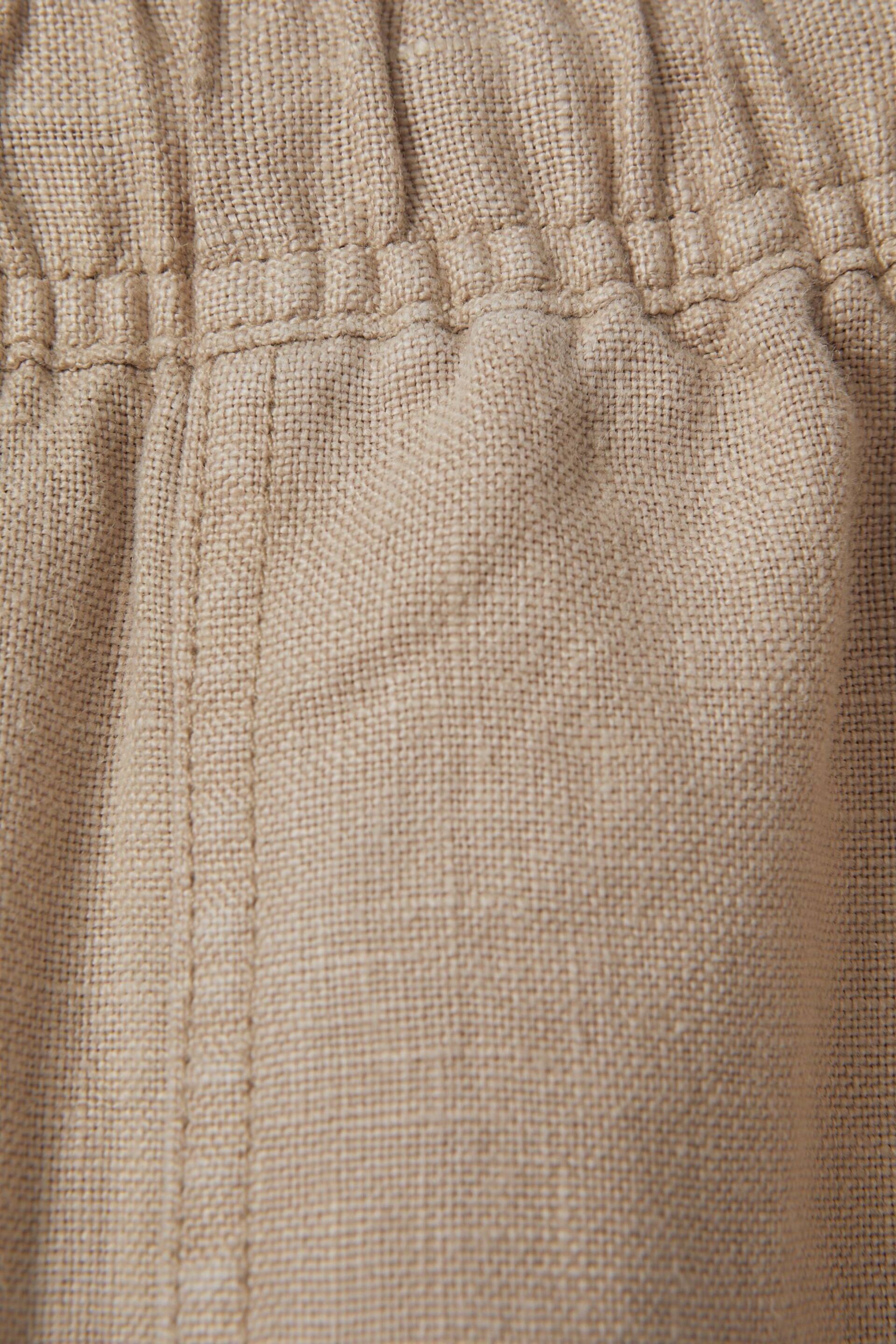 Reiss Sand Romie Drawstring Linen Trousers - Image 6 of 6