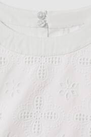 Reiss Ivory Nella Senior Cotton Broderie Lace Bow Back Top - Image 7 of 7