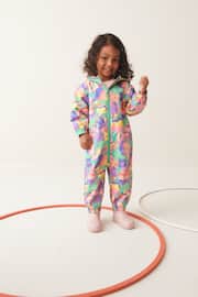 Multi Lightweight Waterproof Fleece Lined Printed Puddlesuit (3mths-7yrs) - Image 2 of 9