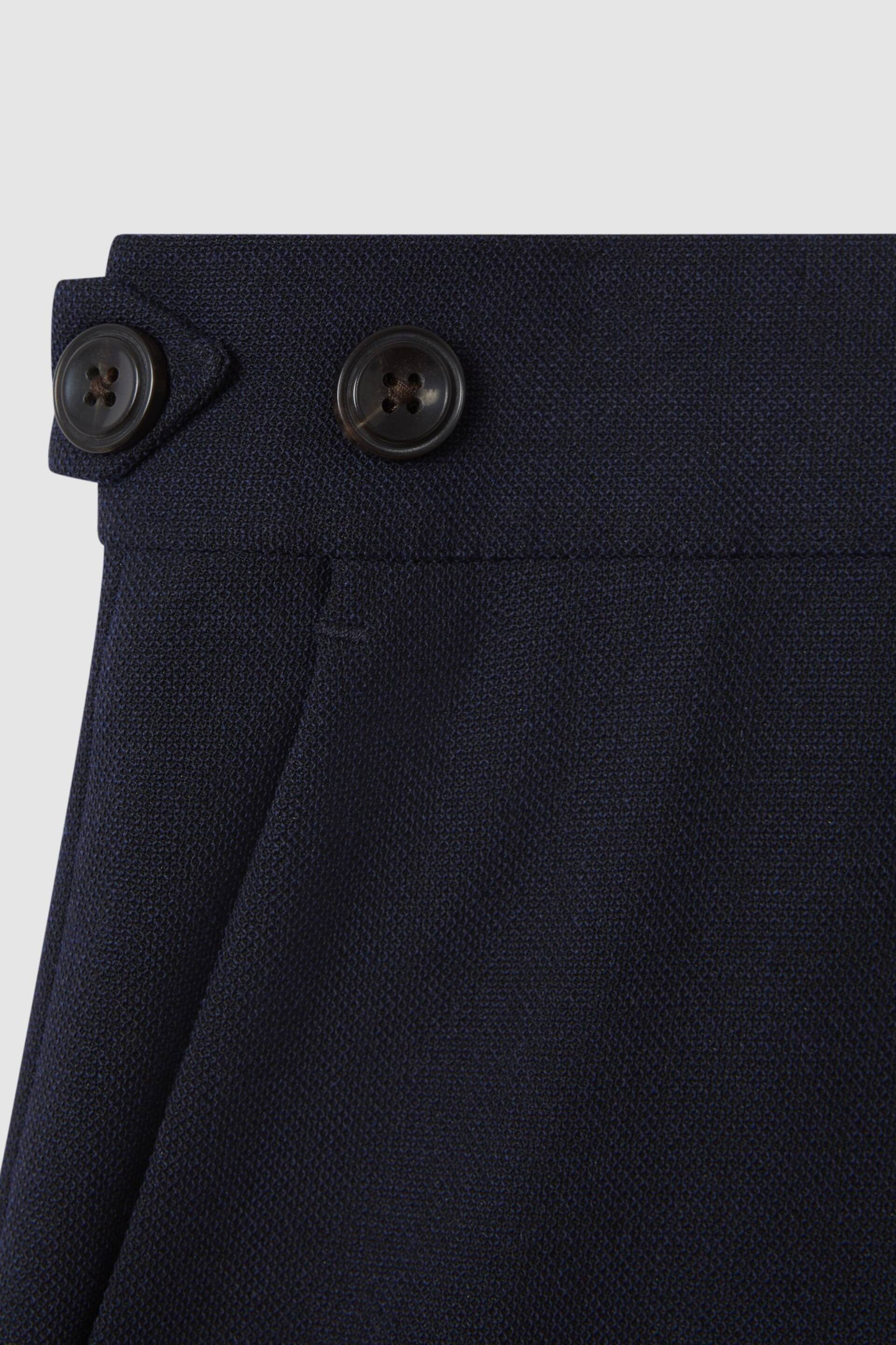 Reiss Navy Belmont Slim Fit Side Adjuster Trousers - Image 6 of 6