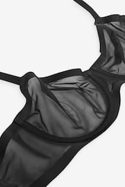 Black Non Pad Balcony Invisible Bonded Mesh Balcony Bra - Image 6 of 6