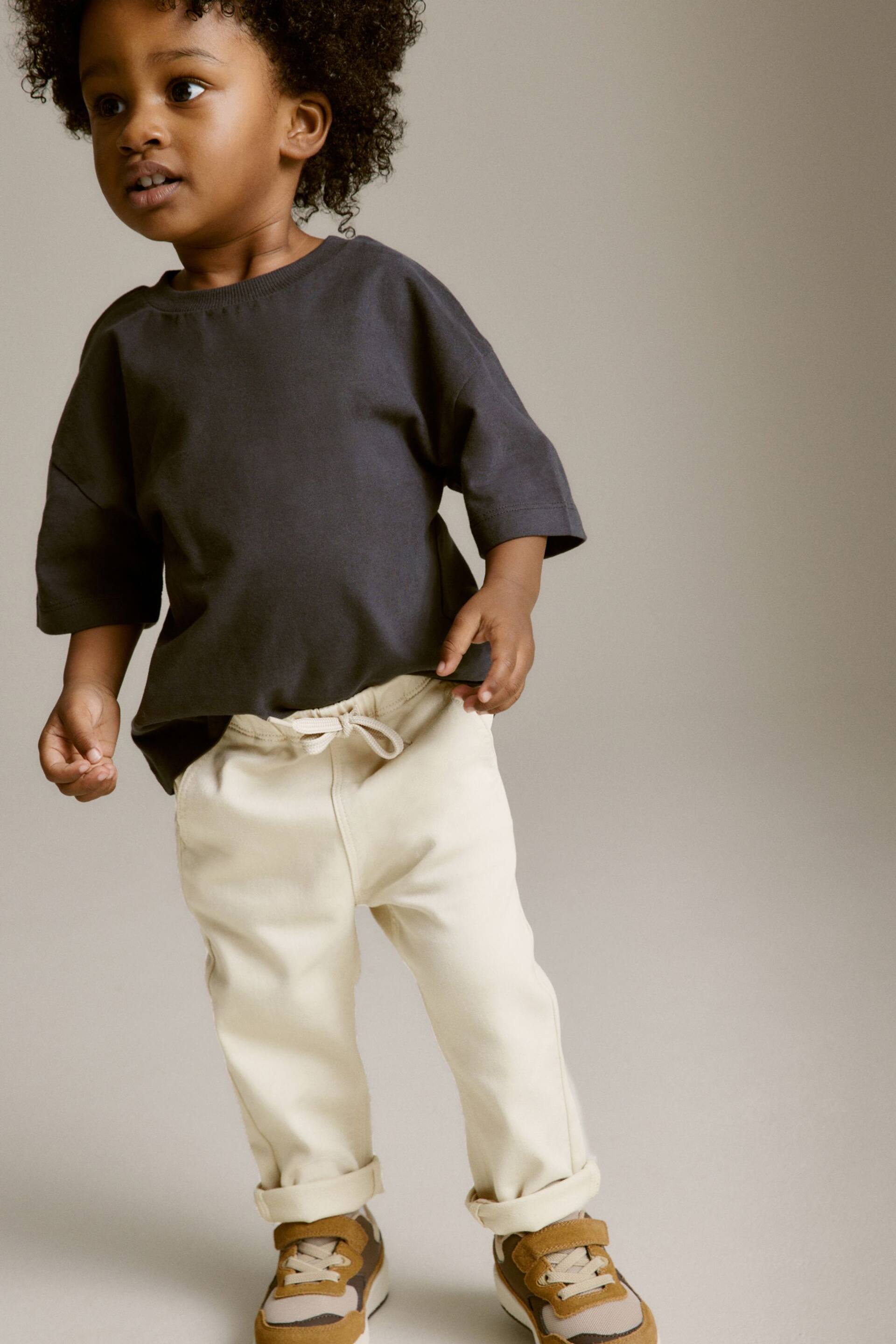 Ecru Cream Super Soft Pull On Jeans With Stretch (3mths-7yrs) - Image 2 of 7