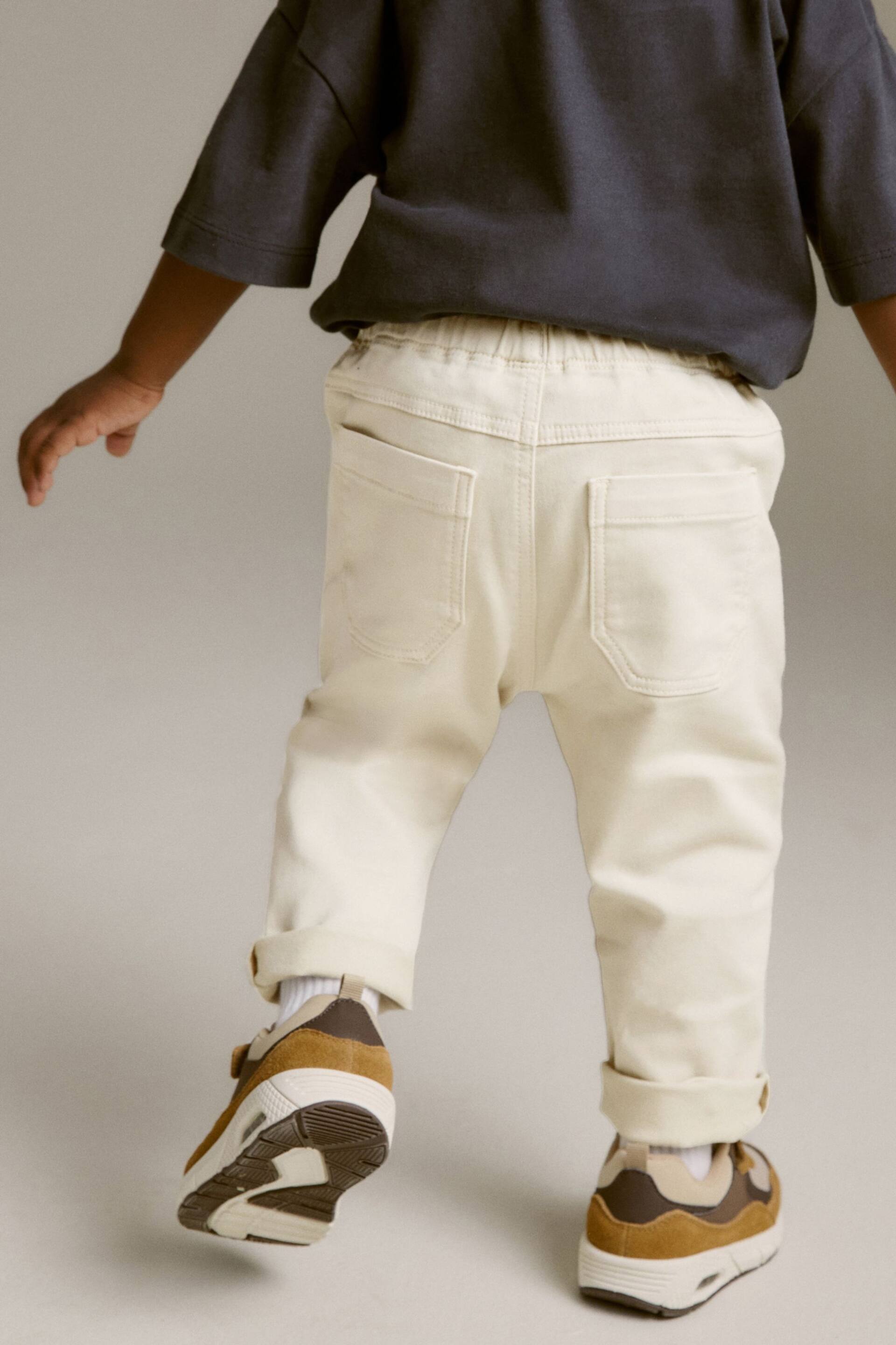 Ecru Cream Super Soft Pull On Jeans With Stretch (3mths-7yrs) - Image 3 of 7