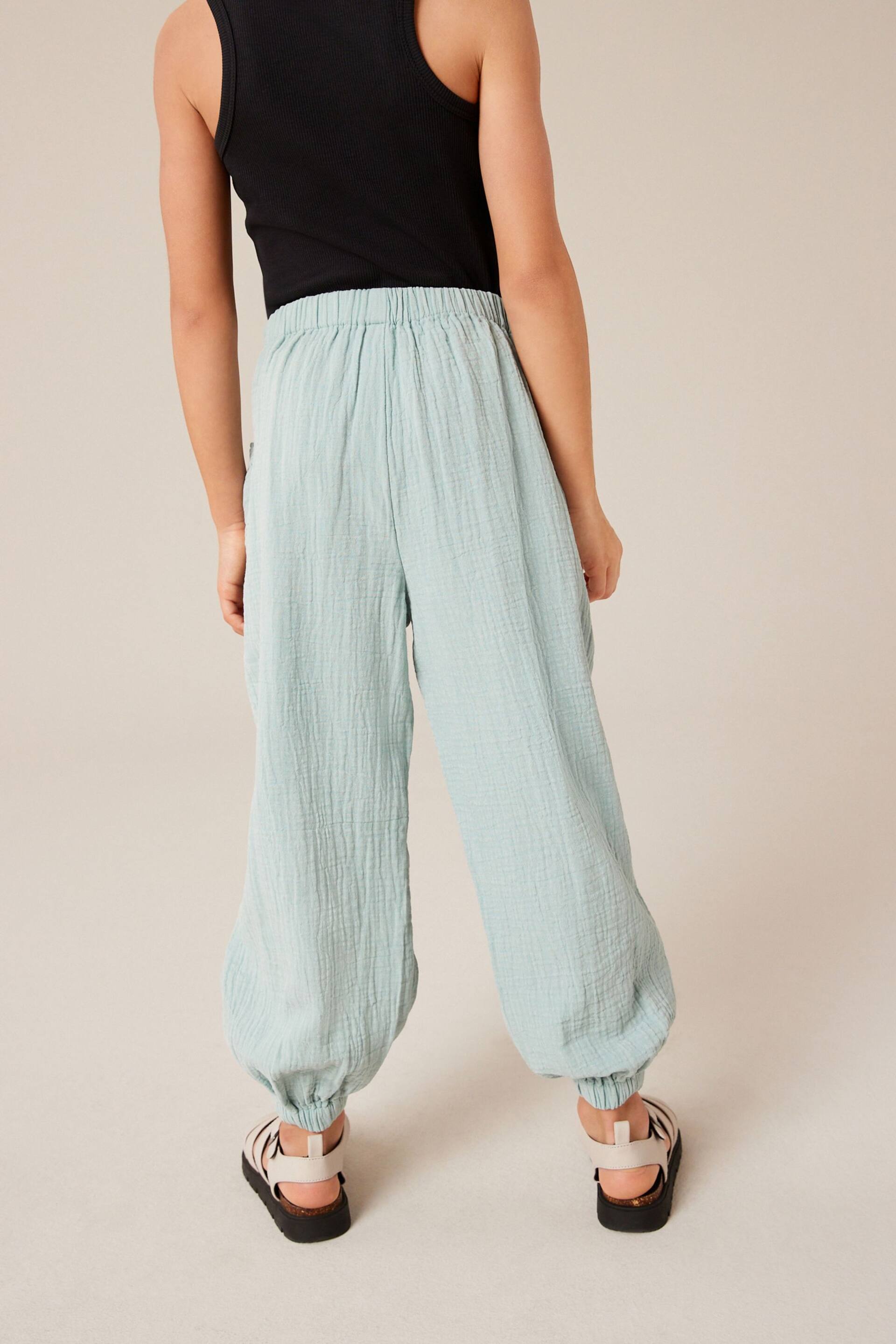 Teal Blue Textured Pull-On Trousers (3-16yrs) - Image 4 of 7