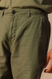 Green Linen Blend Chino Shorts - Image 4 of 5