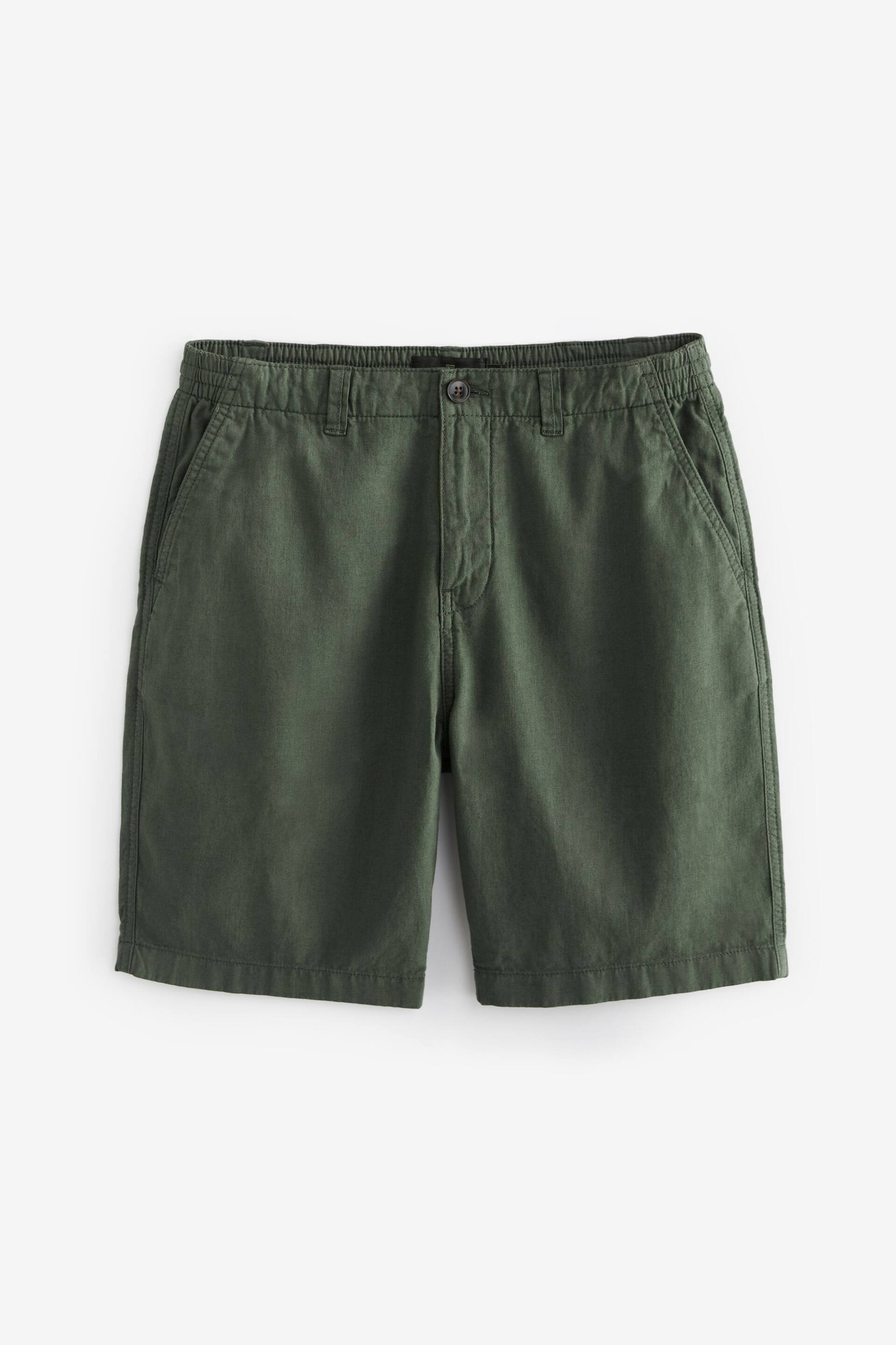 Green Linen Blend Chino Shorts - Image 5 of 5