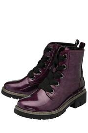 Lotus Purple Patent Lace-Up Ankle Boots - Image 2 of 4