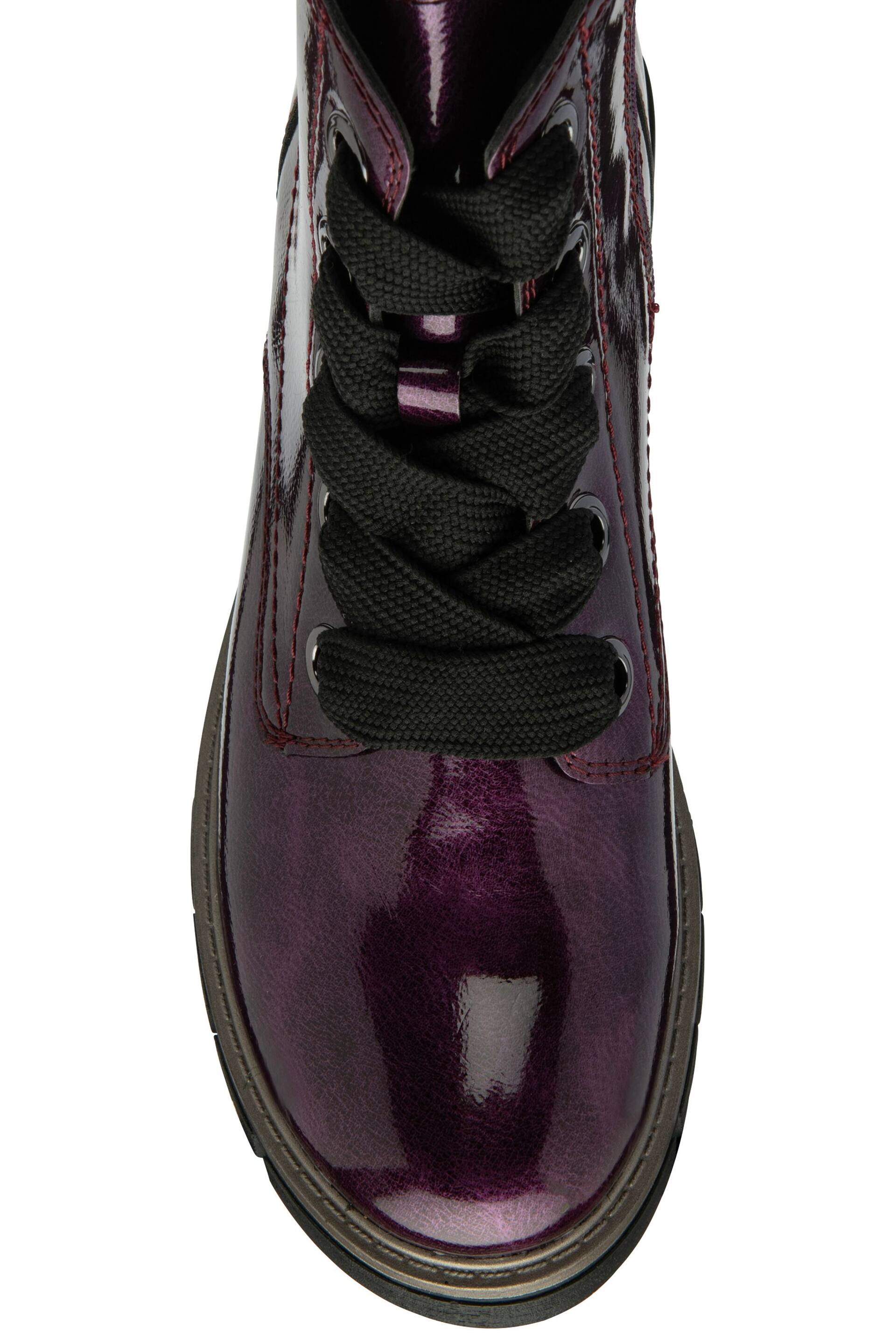 Lotus Purple Patent Lace-Up Ankle Boots - Image 4 of 4