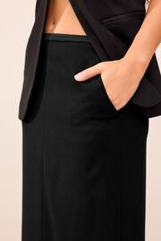 Black Tailored Crepe Column Skirt - Image 4 of 6