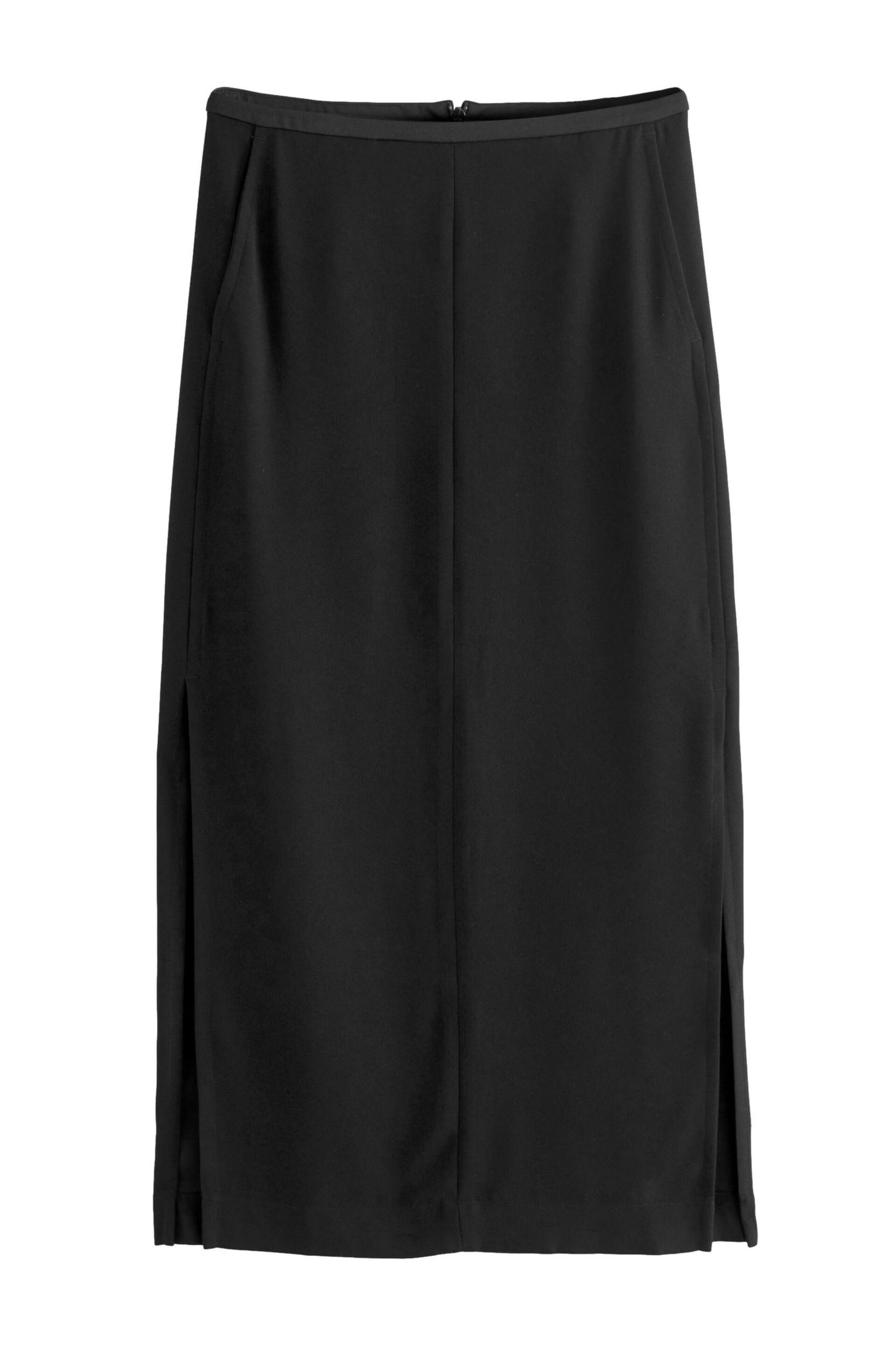 Black Tailored Crepe Column Skirt - Image 5 of 6
