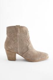 Mink Brown Regular/Wide Fit Forever Comfort® Stitched Detail Ankle Western/Cowboy Boots - Image 4 of 9