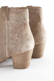 Mink Brown Regular/Wide Fit Forever Comfort® Stitched Detail Ankle Western/Cowboy Boots - Image 5 of 9