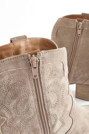 Mink Brown Regular/Wide Fit Forever Comfort® Stitched Detail Ankle Western/Cowboy Boots - Image 6 of 9
