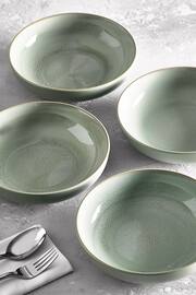 Sage Green Logan Reactive Glaze Set of 4 Pasta Bowls - Image 2 of 5