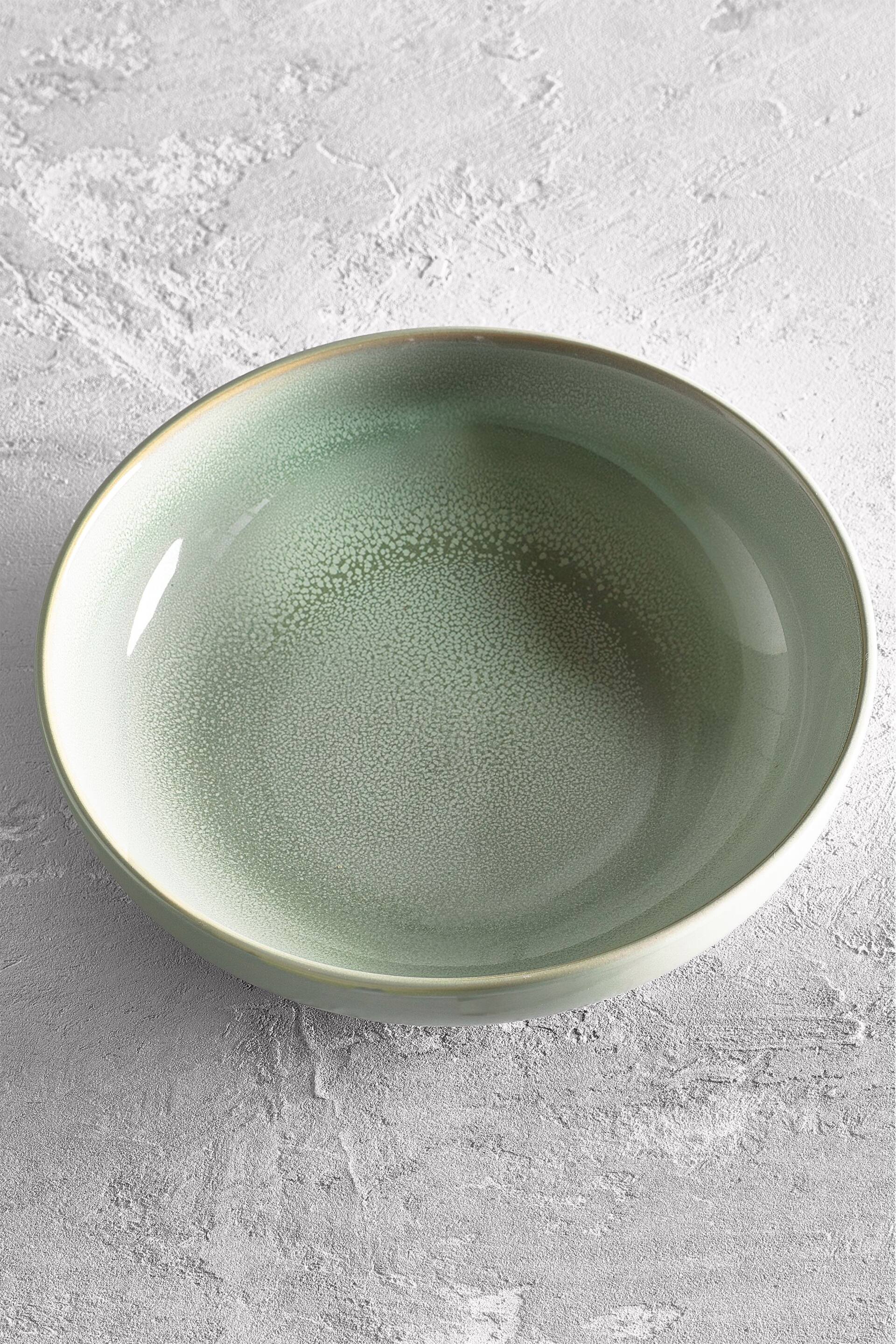 Sage Green Logan Reactive Glaze Set of 4 Pasta Bowls - Image 4 of 5