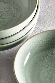 Sage Green Logan Reactive Glaze Set of 4 Pasta Bowls - Image 5 of 5