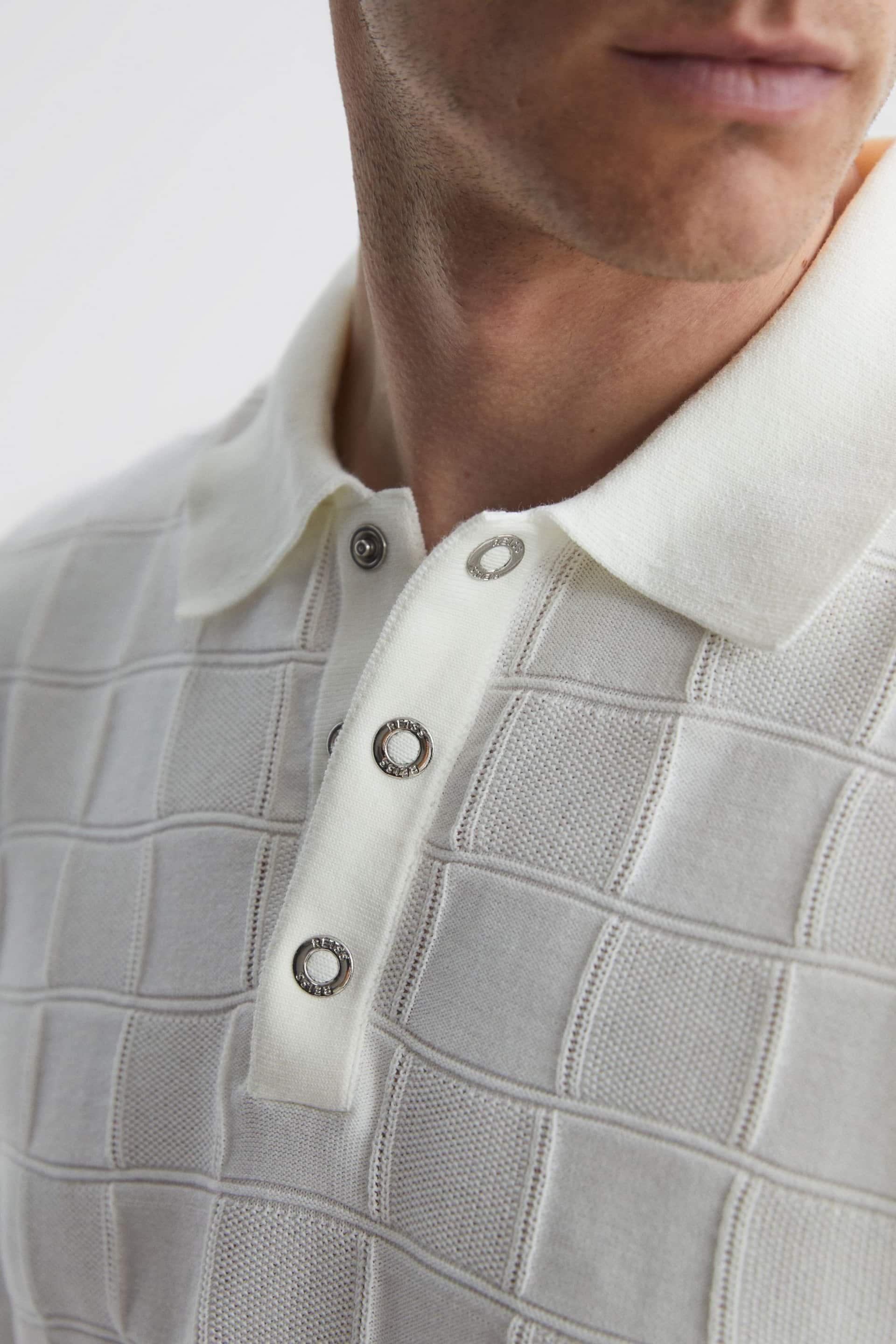 Reiss White Blaze Cotton Press-Stud Polo T-Shirt - Image 3 of 4