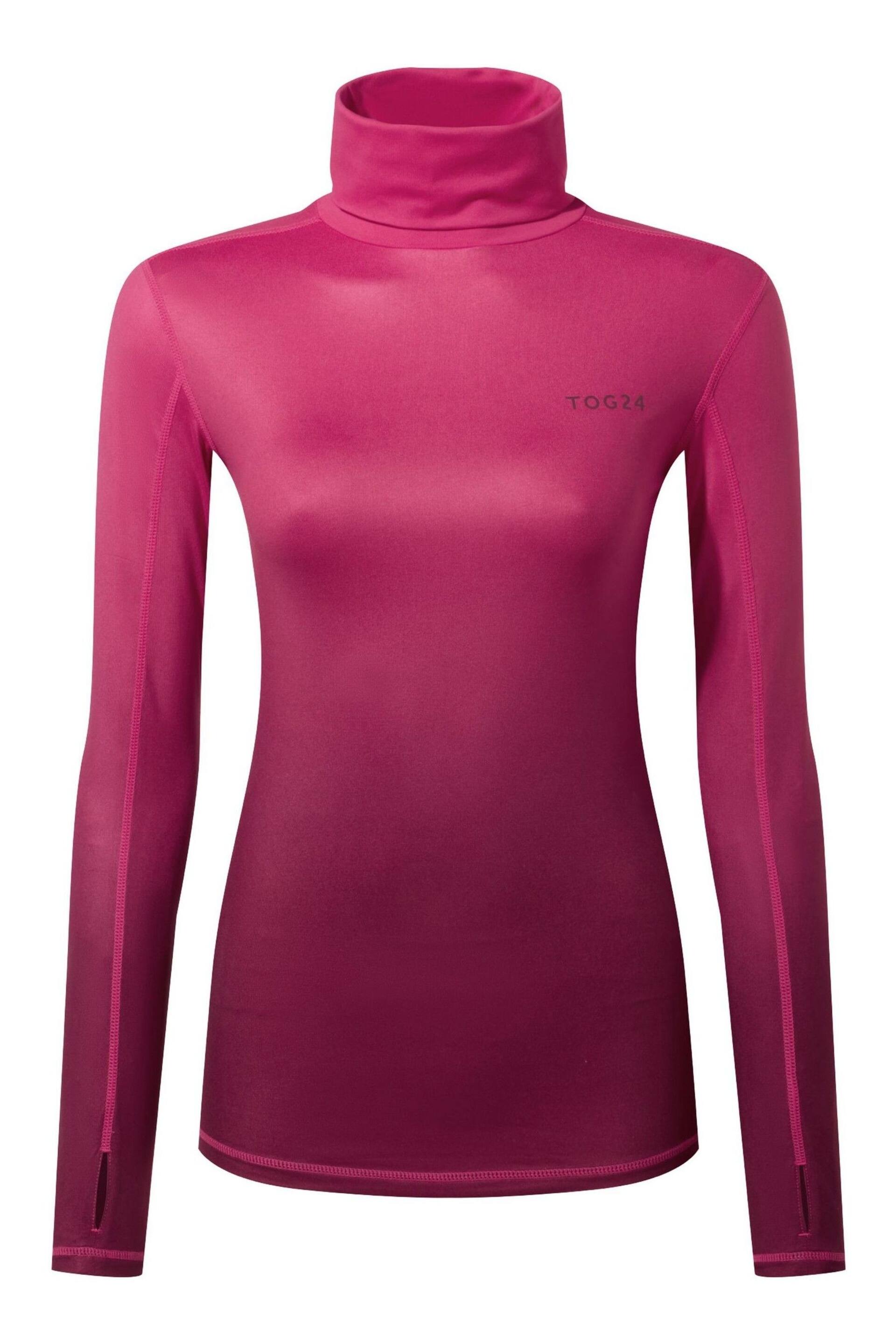 Tog 24 Coral Pink Snowdon Thermal Zip Neck T-Shirt - Image 6 of 7