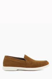 Dune London Brown Buftonn Sole Loafers - Image 1 of 6