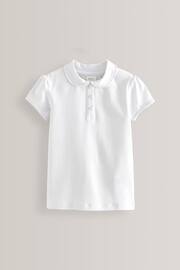 White Cotton Stretch Pretty Collar Jersey Tops 2 Pack (3-16yrs) - Image 5 of 8
