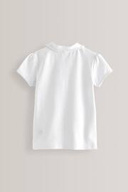 White Cotton Stretch Pretty Collar Jersey Tops 2 Pack (3-16yrs) - Image 6 of 8