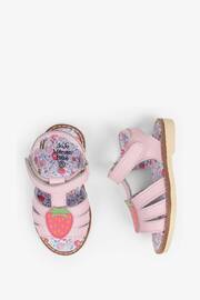 JoJo Maman Bébé Pink Strawberry Appliqué Sandals - Image 6 of 7