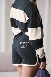 self. Navy Blue Stripe Short Loungewear Set - Image 4 of 8