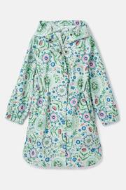 Joules Rainford Green Floral Waterproof Packable Raincoat With Hood - Image 1 of 8