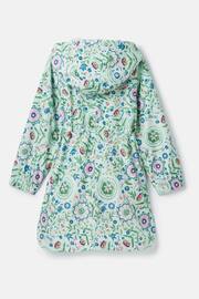 Joules Rainford Green Floral Waterproof Packable Raincoat With Hood - Image 2 of 8