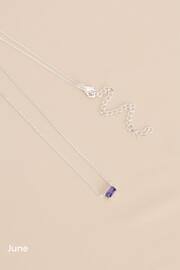 Sterling Silver Plated Baguette Birthstone Necklace - Image 11 of 17