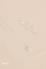 Sterling Silver Plated Baguette Birthstone Necklace - Image 12 of 17