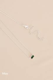 Sterling Silver Plated Baguette Birthstone Necklace - Image 14 of 17