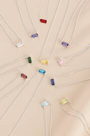 Sterling Silver Plated Baguette Birthstone Necklace - Image 3 of 17