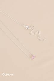 Sterling Silver Plated Baguette Birthstone Necklace - Image 8 of 17