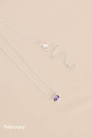 Sterling Silver Plated Baguette Birthstone Necklace - Image 9 of 17