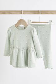 Sage Green Baby Top And Leggings Set - Image 1 of 9