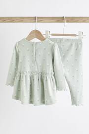 Sage Green Baby Top And Leggings Set - Image 4 of 9