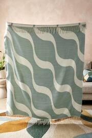 Teal Blue Super Soft Wave Throw - Image 2 of 5