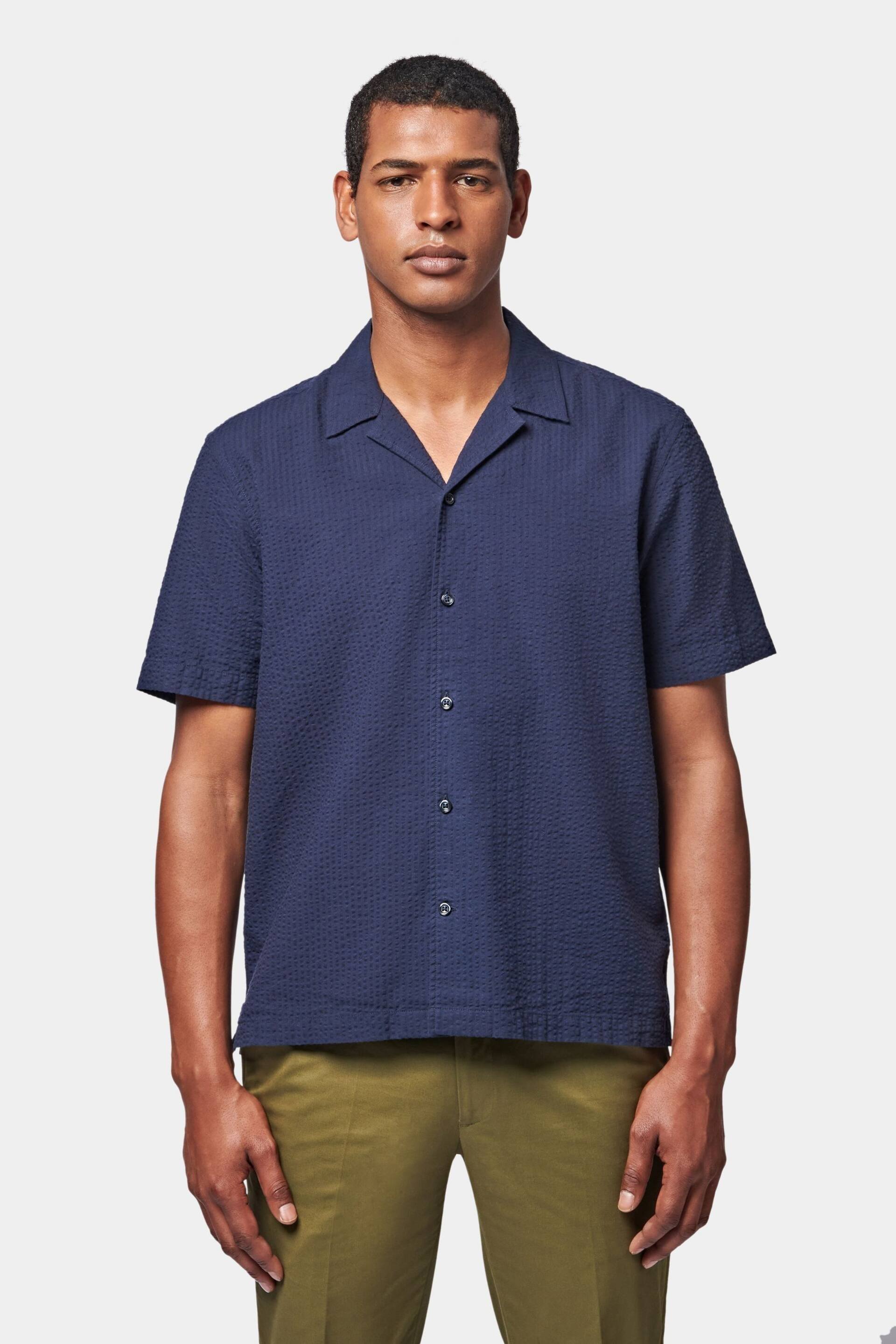 Peckham Rye Revere Collar Seersucker Short Sleeve Shirt - Image 1 of 6