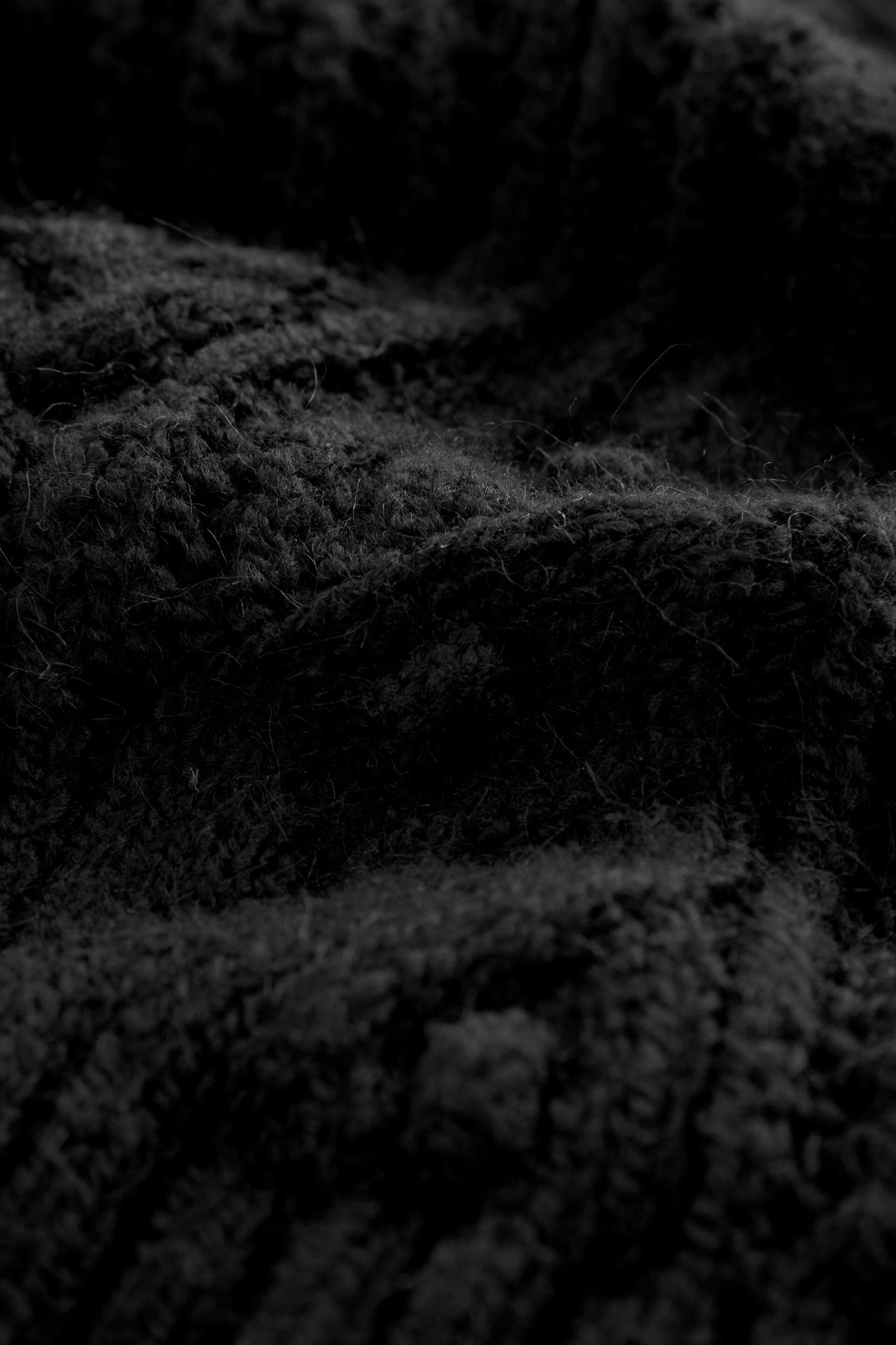 Black Crochet Open Stitch Roll Neck Jumper - Image 6 of 6