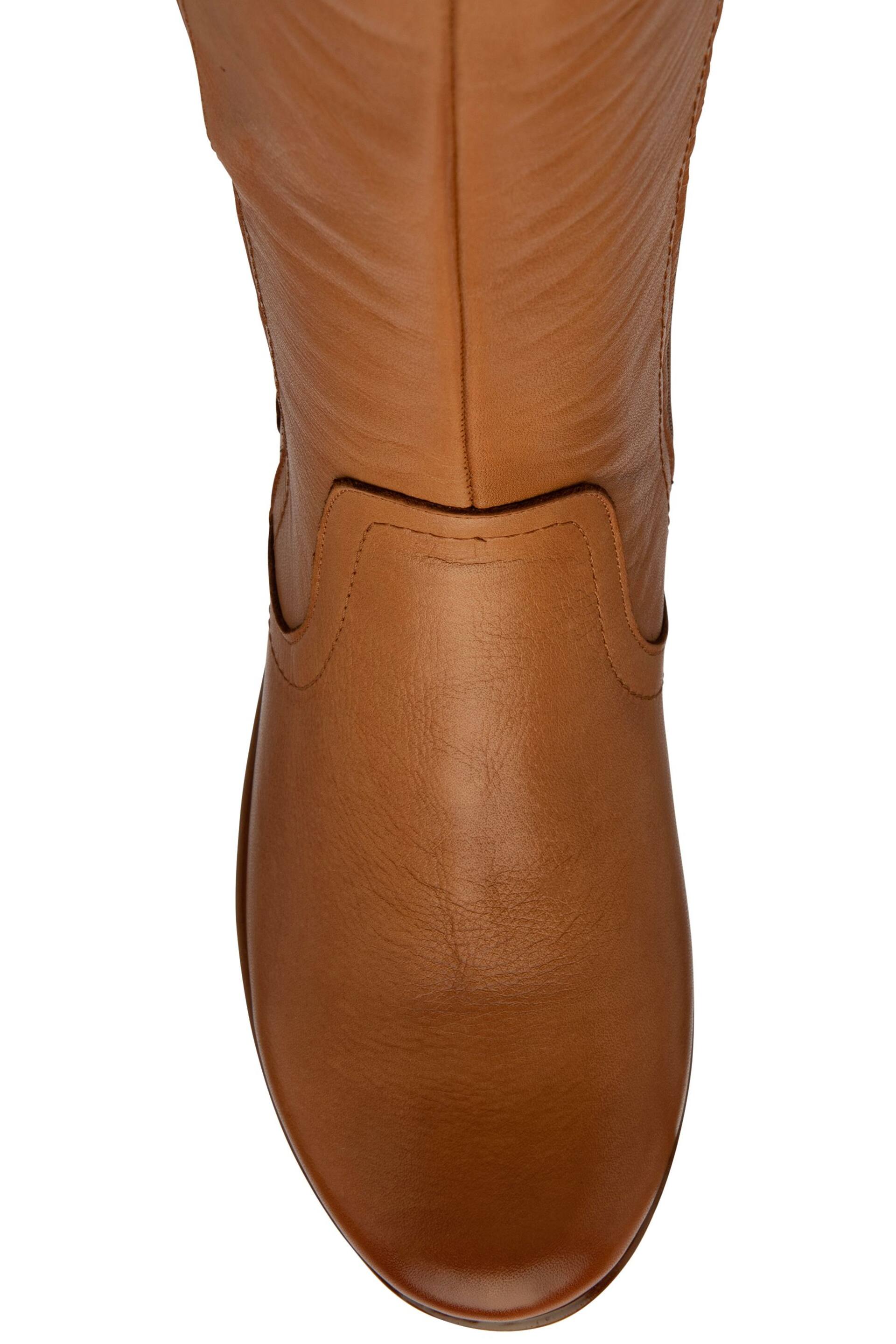 Lotus Brown Leather Wedge Knee-High Boots - Image 4 of 4