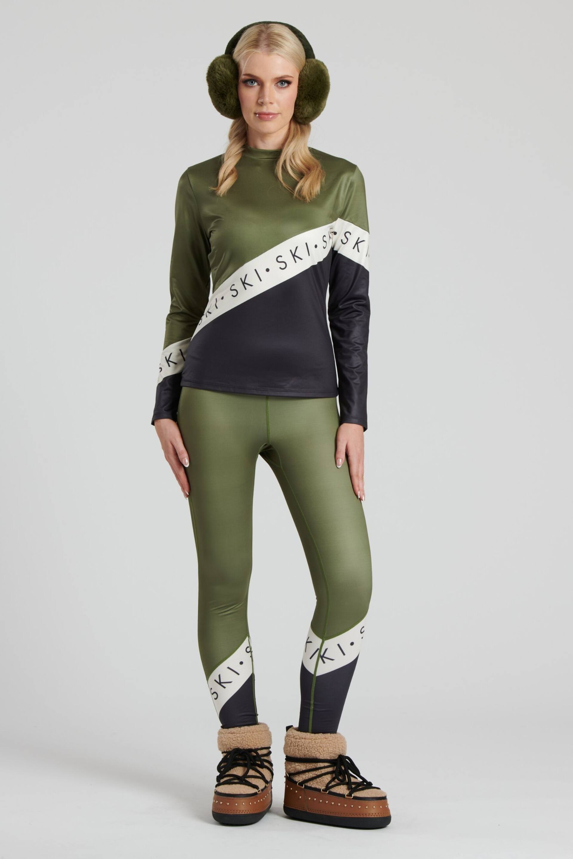 South Beach Green Ski Base Layer Leggings - Image 5 of 5