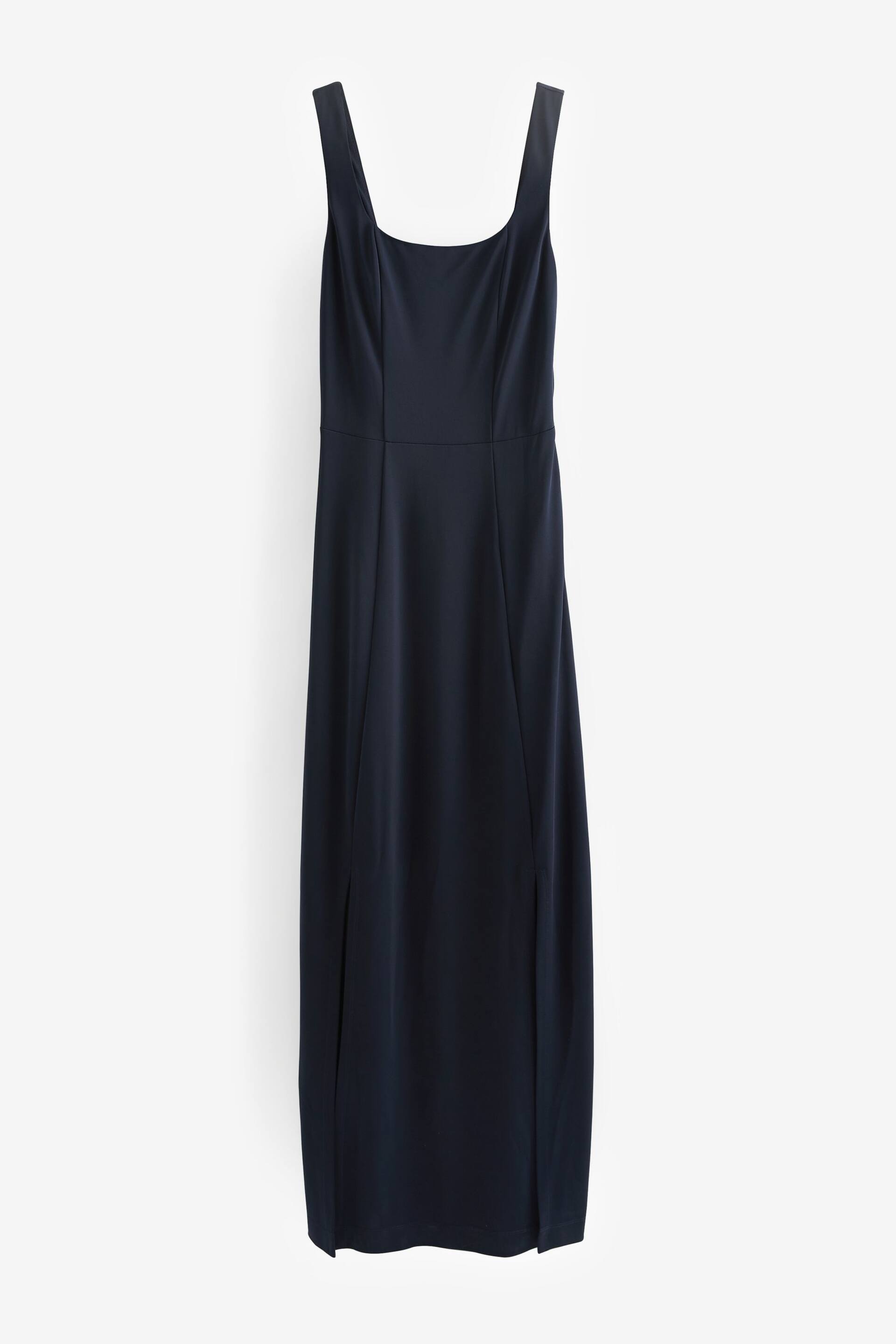 Navy Blue Square Neck Bridesmaid Maxi Dress - Image 6 of 7