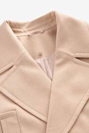 Neutral Mid-Length Coat with Detachable Faux Fur Collar - Image 10 of 12