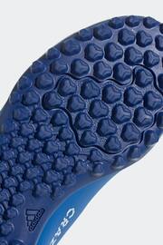 adidas Blue/White Football Sport Performance Kids X Crazyfast 4 Turf Boots - Image 9 of 10